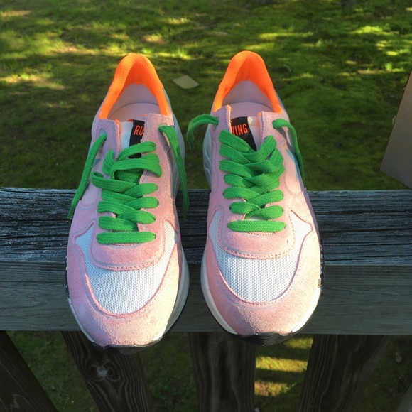 Golden Goose Running Sole Sneaker Pink/Orange NIB - Picture 3 of 10